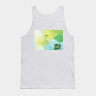 Green Frog under Lily Pad Tank Top